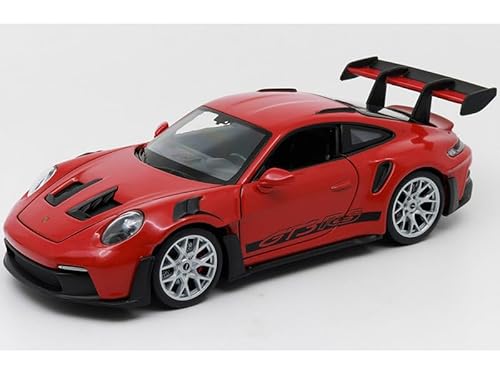 Diecast Model Car Compatible with Welly 1:24 Porsche 911 GT3 RS 992 Red 24122W