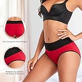 Eiggam Underwear for Women, Women's High Waist Cotton Underwear Soft Breathable Panties Stretch Briefs,Tummy Control Underwear, X-Large, 6-Pack