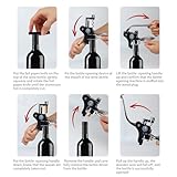 Huitban Silver Rabbit Corkscrew Wine Opener, Lever Corkscrew Suitable for all Wine, Wine Opener Set Contains Rabbit Wine Opener，Foil Cutter, Bottle Stopper, Drip Ring, Wine Pourer