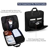 Garment Bag Travel Suit Bag for Men Large 40-Inch Carry on Garment Bag Up to 3 Suits for Business Trips,2 in 1 Hanging Suitcase Luggage Bags for Travel,Foldable Carry on Bag Fits 15.6Inch Laptop,Black