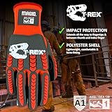 MAGID T-REX Sandy Nitrile Coated Impact-Resistant Work Gloves, 12 Pairs, Size 8/Medium, TRX400