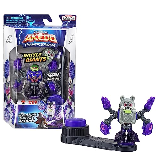 Legends of Akedo Powerstorm | Battle Giant Bucktooth | Mini Battling Action Figure with Double Strike Armor | Ready, Fight, Split Strike.
