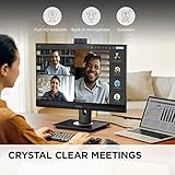 ViewSonic VG2456V 24 Inch 1080p Video Conference Monitor with Webcam, 2 Way Powered 90W USB C, Docking Built-in, Gigabit Ethernet RJ45, 40 Degree Tilt Ergonomics