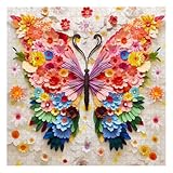 Butterfly Puzzles for Adults 1000 Pieces, Challenging Colorful Flower Butterflies Puzzles Puzzle with Paper Art, Difficult Animal Plant Jigsaw Puzzles for Adults