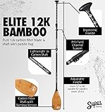 SUP Paddle - Carbon Fiber & Fiberglass Paddles - 3 Piece Adjustable Paddle Board Paddles w/Carbon Fiber or Fiberglass Performance Blades - Carbon, Fiberglass, or Aluminum Shaft Stand-Up Paddles