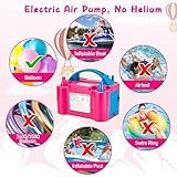 AGPTEK Electric Air Balloon Pump, 110V 600W Rose Red Portable Dual Nozzle Inflator/Blower for Party Decoration