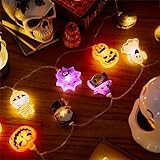 LOLStar Halloween String Lights Decorations, 20 LED Halloween Window Lights Battery Operated (Not Included) with Timer Function and 8 Flashing Modes, Window Lights for Halloween Home Indoor Decor