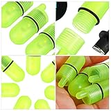 LIOOBO 60 pcs LED Night Fishing Rod Bite Bait Alarm Light with Twin Bells Ring Fishing Bite Alarm Indicator On Fishing Rod Sea Fishing Rod Light Clip Green Fishing Accessories