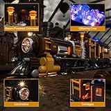 FUNWHOLE Train Lighting Building Bricks Set - Steampunk Ore Train LED Light Building Set 1056 Pieces for Adults and Teens