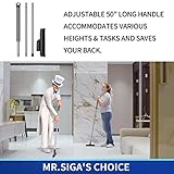 MR.SIGA Heavy Duty Grout Scrub Brush with Long Handle, Shower Floor Scrubber for Cleaning, Tile Scrub Brush with Stiff Bristles