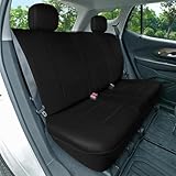 FH Group Three Row Car Seat Covers Deluxe Leatherette with 8 Seater, Airbag Compatible and Rear Split - Universal Fit for Cars Trucks & SUVs Black