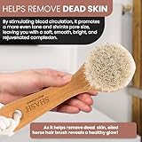 Since 1869 Hand Made in Germany - Sustainable Exfoliating Face Brush, Scrub Cleansing Brush, Exfoliates Skin to Help Reduce Flaking, Fine Lines, Supports Glowing Complexion (Soft Goat Bristle)