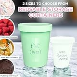 KOYAIRE Pint Ice Cream Containers for Homemade Ice Cream (16oz. Each / 4 Pack), Airtight, Reusable Freezer Storage Containers with Lids - Set of 4