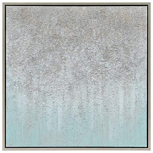 Empire Art Direct Abstract Wall Art Textured Hand Painted Canvas by Martin Edwards, Champagne Silver Frame, 36" x 36", Golden Field