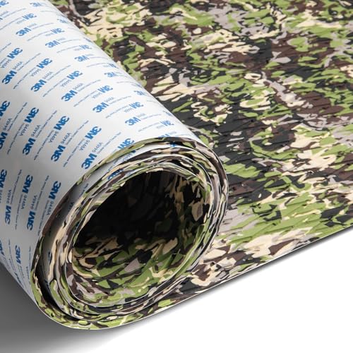 Fullfire Boat Flooring EVA Foam Decking Sheet, Camo Green Marine Deck with Self-Adhesive Backing Non-Slip for Jon Boats Yacht Kayak RV Floor 94" x 47" Camo Forest