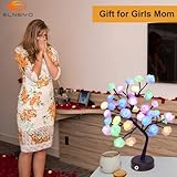 18 Colors Rose Tree Lamp, Color Changing Multicolor Rose Table Lamp with Remote, Pink Flower Lamp Girls Gift for Mother’s Day, Lighted Tabletop Tree for Christmas Valentine’s Day Wedding Decor