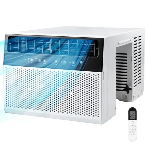 Electactic U-Shaped Air Conditioner Window Unit, 10000BTU Window AC Unit Cools up to 450 Sq. Ft, 6 Modes, Saddle Window AC Units with Full Window View, Energy Saving, Installation Kit Included, CEER11