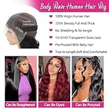 oveflect 30 Inch 13x6 Lace Front Wigs Human Hair 200 Density Body Wave HD Lace Front Wigs Human Hair Pre Plucked Natural Color Glueless Wig 100% Virgin Human Hair Lace Front Wigs for Women