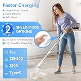 Electric Spin Scrubber, Cordless Cleaning Brush with 8 Replaceable Cleaner Brush, Power Shower Scrubber with Long Handle, Electric Scrubber for Cleaning Floor Bathroom Bathtub Tile