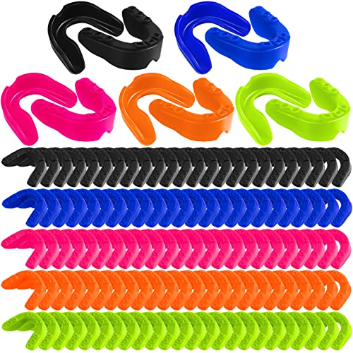 Leumoi 120pcs Sport Mouth Guards Mouthpiece Protection for Adults Youth Athletic Mouthguard Gum Teeth Armor for Football Boxing Basketball Hockey Contact Sports Hockey Karate Rugby Match(Cute Color)