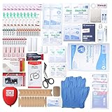 MFASCO First Aid Kit - Fully Stocked Portable Reflective Bag -First Responder Emergency Response Kit -for Natural Disaster Preparedness - Customizable Storage -Includes 415 Pcs First Aid Supplies- Red