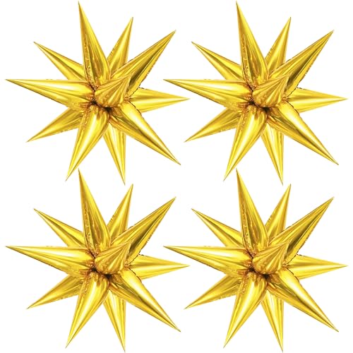 KatchOn, Gold Spike Balloon Foil - Big 26 Inch, Pack of 50 | Gold Star Balloon Foil | Eid Balloons for Eid Decorations for Home | Graduation Balloons | Graduation decorations 2025
