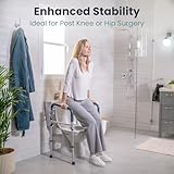 FSA/HSA Eligible - Toilet Safety Rails (350 lb) - Adjustable Toilet Safety Frame & Rails, Toilet Safety Rail for Elderly Adults, Toilet Handles for Seniors, Toilet Bars for Elderly & Handicap