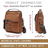 WEIXIER Small Shoulder Bags for Mens Leather Crossbody Messenger Handbags Man Purse Satchel Travel Bag for Office Business Brown