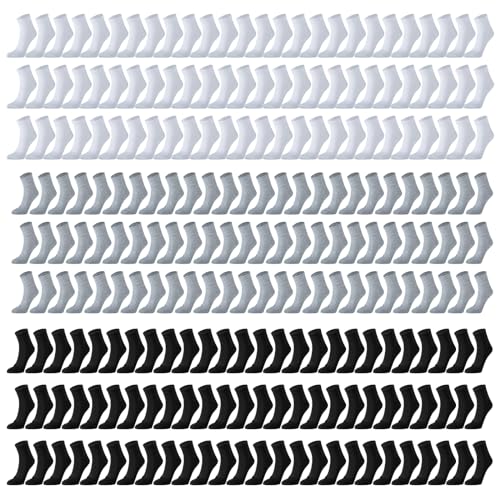 Usavemo 180 Pairs Men's Socks Bulk Pack - Athletic & Casual Quarter Ankle Moisture Wicking Socks for Unisex Adults