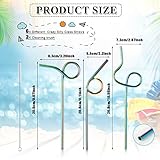 Gejoy 8 Pcs Reusable Stainless Steel Straw with Design Curved Silly Straws with 2 Cleaning Brushes Multicolor Metal Drinking tubes for Kids Adults Juice