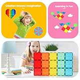 Gemmicc Magnetic Tiles 100 PCS with 2 Cars, STEM Approved Educational Magnet BuildingToys, Magnet Puzzles Stacking Blocks for Boys Girls