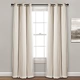 Lush Decor Sheer Grommet Curtains With Insulated Blackout Lining, Window Curtain Panels, Pair, 38"W x 84"L, Wheat - Curtain With Sheer Overlay, Elegant Blackout Curtains for Bedroom