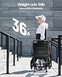 Lightweight Electric Wheelchair, Only 36lbs, Foldable Power Wheelchair for Adults,Dual Motors,Intelligent Folding,Motorized Mobility Scooters for Seniors,All Terrain,Travel Size