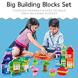 Liberty Imports Big Building Blocks 166 Pieces with Storage Organizer Box, Large Bricks Set Educational Learning Classic Construction Toy Set for Toddlers, Kids - Compatible with Duplo