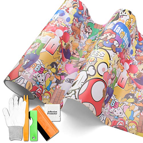 Free Tool Kit Mao JDM Bomber Anime Graffiti Cartoon Car Auto Laptop Vinyl Wrap Sticker Decal Film Sheet (3FT x 5FT)