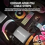 CORSAIR iCUE ARGB PSU Cable Strips – 2X 200mm LED Strips – 100 RGB LEDs Per Strip – Fits Any PSU Cable – Motherboard 5V ARGB Control – Black