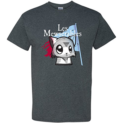 UGP Campus Apparel Les Mewserables - Cat, Kitten, Miserables, Theater, Stage Play T-Shirt - Medium - Dark Heather