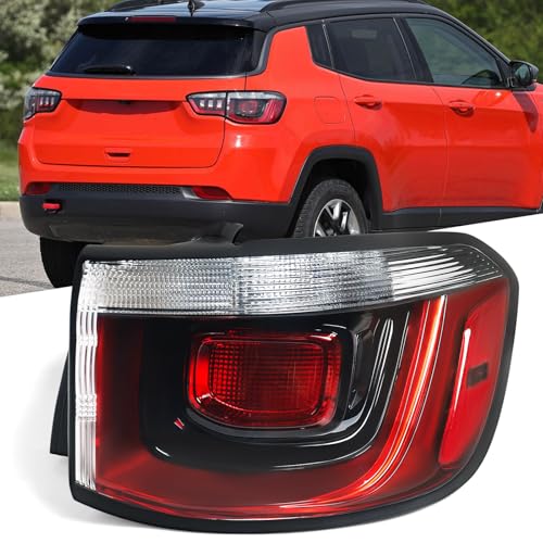 Huray Right Outer Tail Light Fit for Jeep Compass 2021-2024 RH Halogen Taillight Rear Brake Lamp Assembly OE Style Accessory Replacement for CH2805124 (Passenger Side)