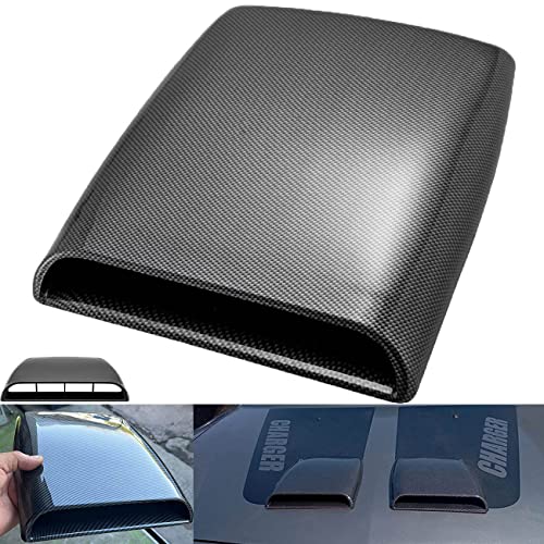 NATGIC Universal Car Air Flow Decorative Intake Hood Scoop Turbo Bonnet Vent Cover (Carbon Fiber)