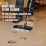 McCulloch MC1275 Heavy-Duty Steam Cleaner with 18 Accessories, Extra-Long Power Cord, Chemical-Free Pressurized Cleaning for Most Floors, Counters, Appliances, Windows, Autos, and More, Yellow/Grey