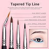 Jessup Eyeliner Brush Set, Professional Eye Liner Makeup Brushes 11pcs, Angled Flat Definer Ultra Fine Bent Pencil Point Eyeliner Brushes for Precision Liner, T324