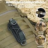 OneTigris Tactical Flashlight Holster Open-top Holder Pouch for Torch Linear Hand Tool with MOLLE Strap for Vertical & Horizontal Carrying (Black)