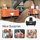 Carstyles Seat Back Bag, Multifunctional Car Seat Back Storage Box, Car Seat Tissue Box and Storage Box, Universal Car Seat Storage Box, Car Tissue Organizer Back Seat with 2 Drink Cup Holder (Black)