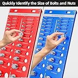 62 Nut and Bolt Thread Checker Standard and Metric,Bolt Size and Thread Gauge with 25 Standard & 25 Metric Bolt & 12 Drill Bit Gauge,Bolt and Nut Identifier Gauge