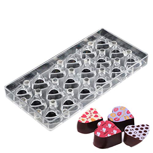 Chocolate Transfer Sheet Mold Polycarbonate Chocolate Mold DIY Handmade Chocolate Magnetic Chocolate Mold Candy Mould Heart Shaped (19325)