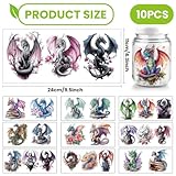 arricraft 10 Pcs Dragon UV DTF Cup Wrap Transfer Sticker, 10 Styles Flying Animal Transfer Paper Rub on Stickers PVC Cup Wrap Waterproof Rub Decals for Desk Cup Glass 24x11cm/9.4x4.3inch