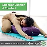 Gaiam Yoga Bolster - Long, Rectangular Meditation Pillow - Supportive Cushion for Restorative Yoga and Sitting on the Floor - Built-In Carrying Handle - Machine Washable Cover'