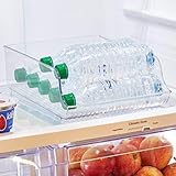 iDesign BPA-Free Plastic Water Bottle and Drink Holder Fridge Organizer Bin for Kitchen, Basement, Garage Fridge – Set of 2, 9" x 13.75" x 4", Clear Plastic