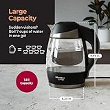 Mueller Living Electric Kettle, Electric Tea Kettle for Boiling Water, 1500W SpeedBoil Teach Automatic Shutoff, 1.8L Cordless with LED Light, Borosilicate Glass Tea Kettle Pot Water Heater, BPA Free