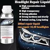 Headlight Restoration Kit, Car Headlight Polish Repair Renovation Kit with 200ML Repair Liquid for Repair Headlight Yellowing, Haze, Oxidation, Scrashes